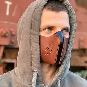 Leather Face mask Handmade Designer Fashion face mask for adults Futuristic Dust mask Leather Mouth Cover face mask fsce mask