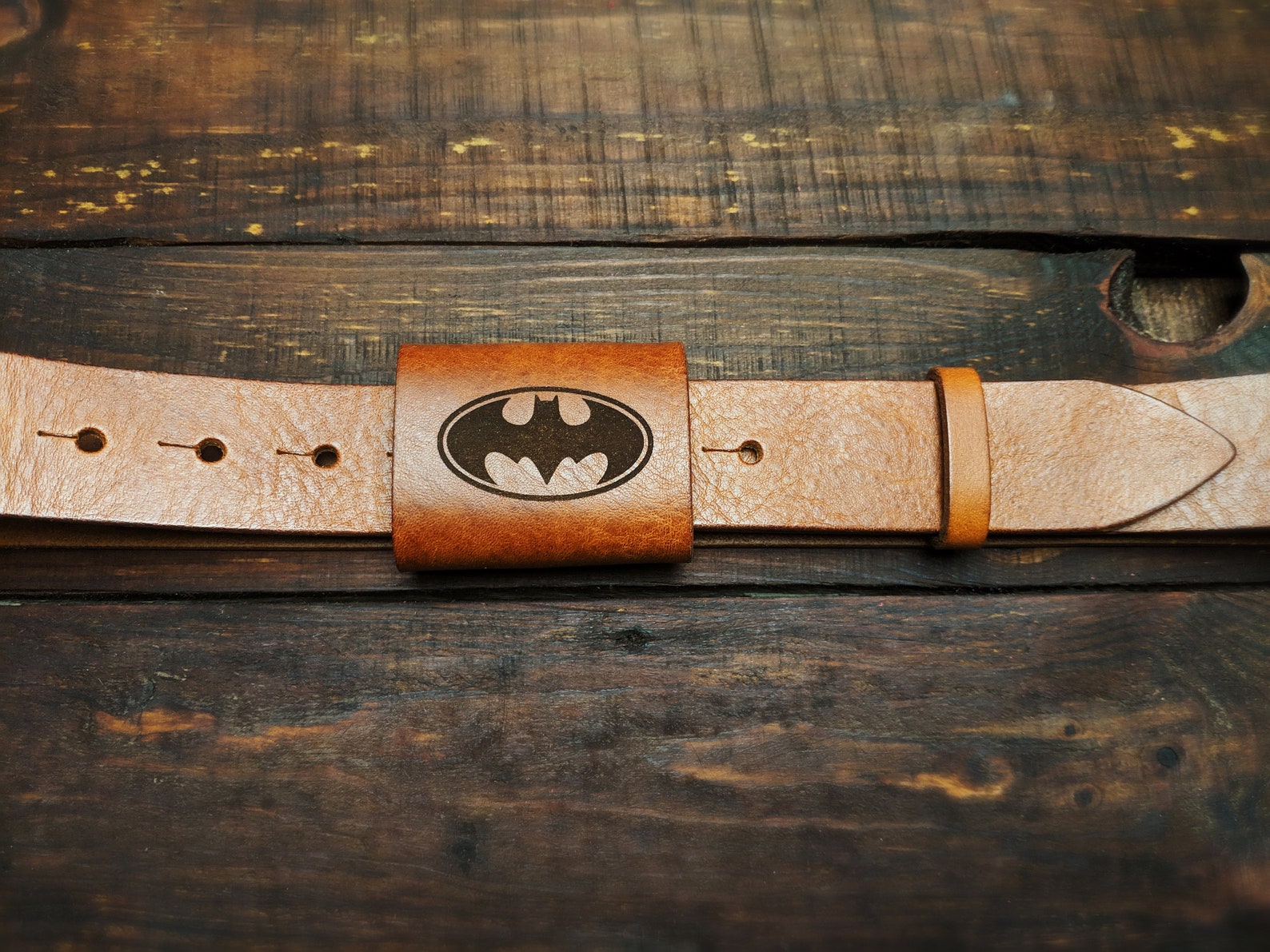 Personalized Leather Batman Belt with Leather Buckle for Men Etsy