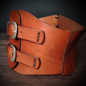 Leder Korsett Gürtel Breiter Taillengürtel Damen Western Gürtel Rustikales Unterbrust Korsett Plus Größe erhältlich Echtes Leder Braun Gürtel