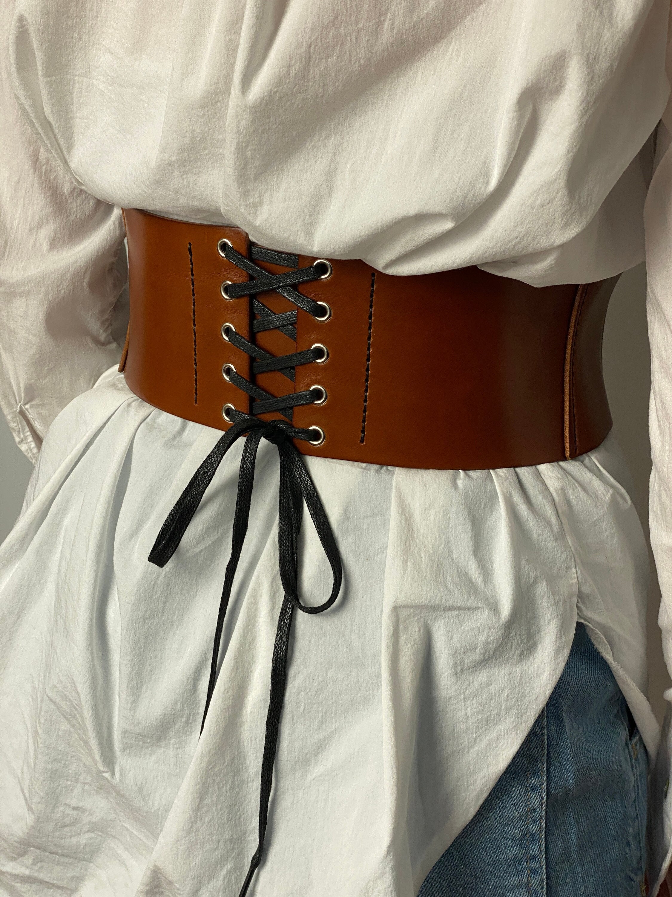 Leather Corset Belt Wide Womens Belt Western Waist Belt Handmade Designer  Belt