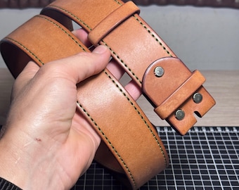 Personalized Leather Belt Without Buckle Replacement Strip Strap Wide 1 to 2 inches or 2,5cm to 5 cm 1" 1 1/8" 1 3/8" 1 1/2" 1,5" 1 3/4" 2"
