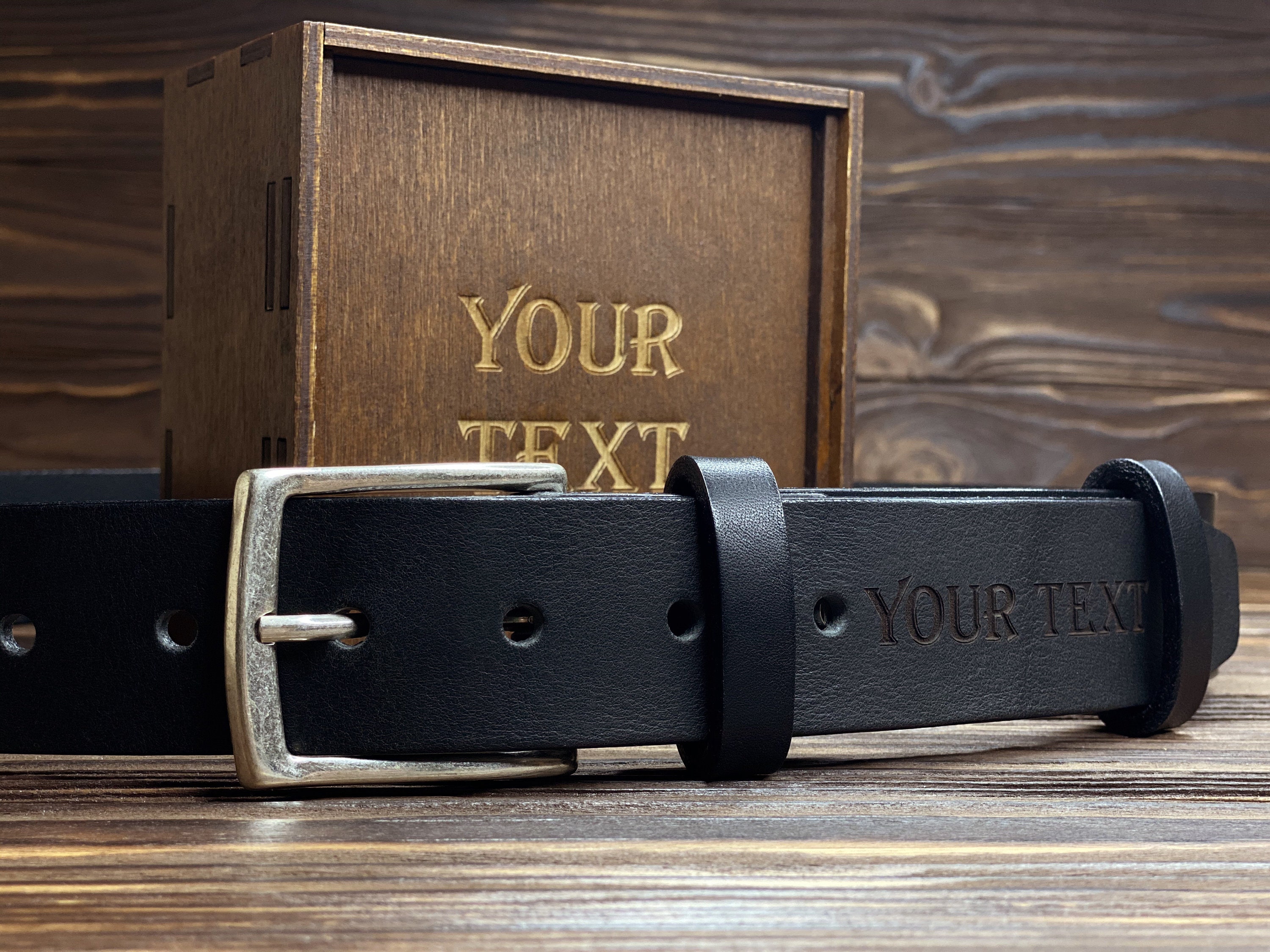 Leather Belt for Men With Gift Box Custom Gifts for Men Gift Etsy