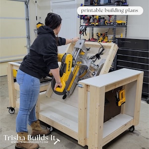 Compact Flip-Top Workbench Plans (8.25" Table Saw/12" Miter Saw)