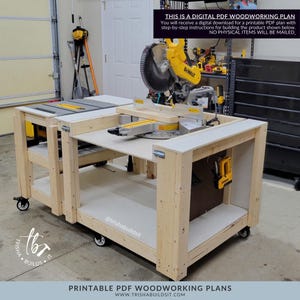 Compact Flip-top Workbench Plans (8.25" Table Saw/12" Miter Saw) - Etsy