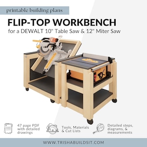 Compact Flip-Top Workbench (DEWALT 10" Table Saw/12" Miter Saw)