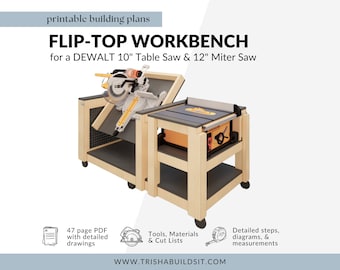 Compact Flip-Top Workbench (DEWALT 10" Table Saw/12" Miter Saw)