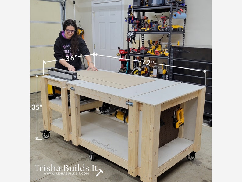Compact Fliptop Workbench Plans 8.25 Table Saw/12 Miter Saw Etsy