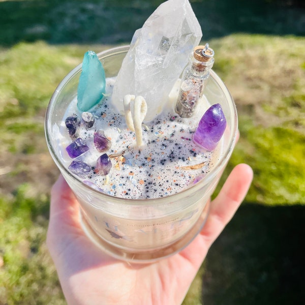 Candles With Crystals Inside Etsy