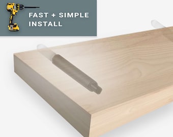 Heavy Duty Floating Shelf Rod Bracket- Iron Rod Bracket - Patent Pending - Floating Mantle Shelve Bracket Shelves Wall Brackets Floating She