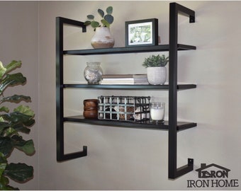 Framed Metal Floating Shelves- Steel Shelves- Iron Shelves