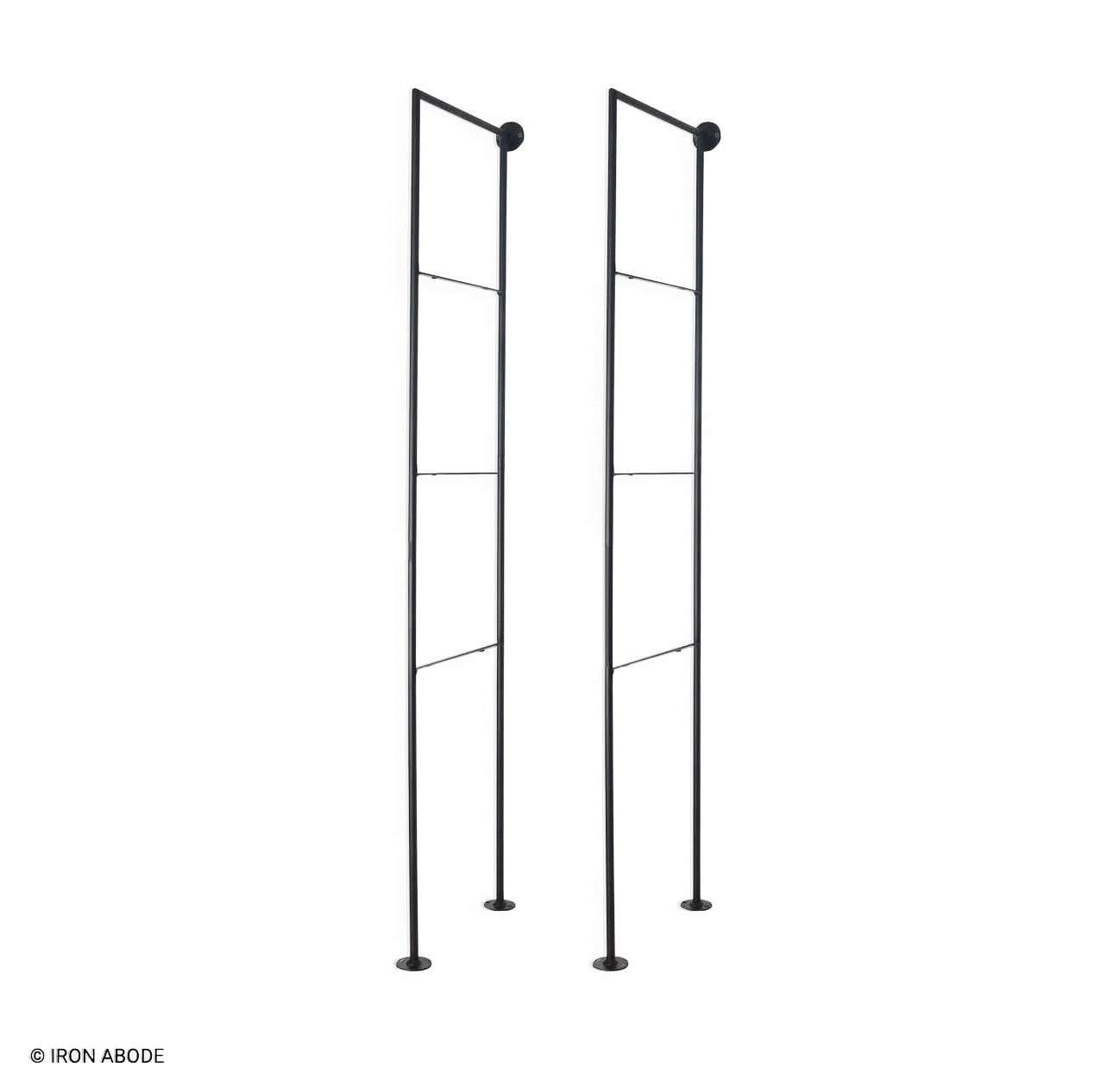 Tubos De Hierro Soportes De Estante Industrial MUZIK - Paquete De 6 - Estilo Tubería Vintage Negro Soportes Estilo Vintage