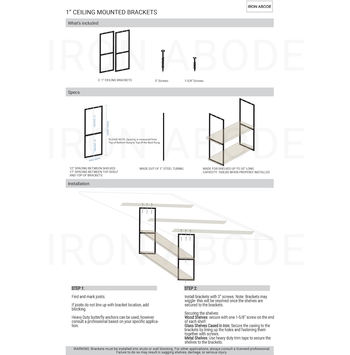 CeilingMounted Floating Shelf Brackets in Black Brass or Etsy
