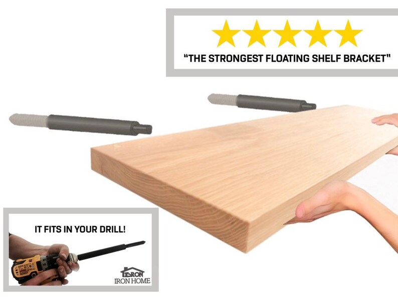 Heavy Duty Floating Shelf Rod Bracket Iron Patent Pending Mantle Shelve Shelves Wall Brackets She