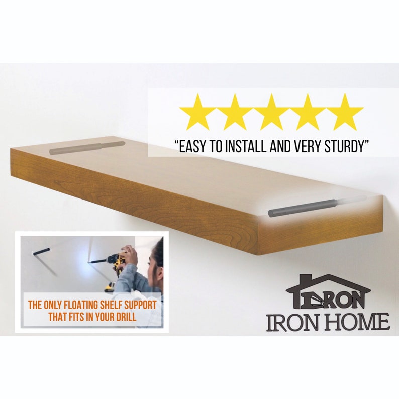 Medium Duty Floating Shelf Lag Bracket Iron Rod Image 0