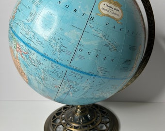Vtg 15.5” Globe George F. Cram Quality Globe Reticulated