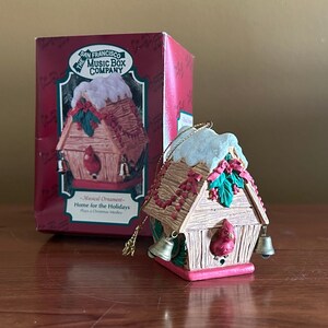 Vtg Birdhouse Ornament / Vintage Christmas / San Francisco Music Box Company