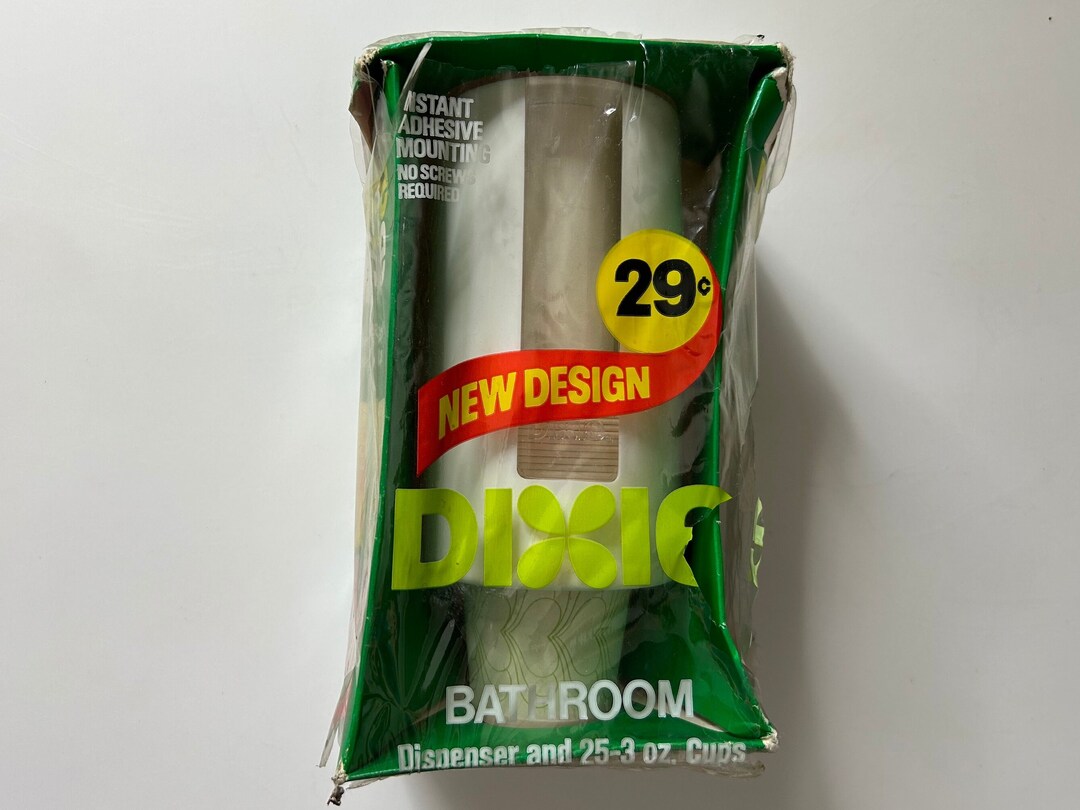 Vintage Dixie Cups & Dispenser in Original Box 1970's Etsy