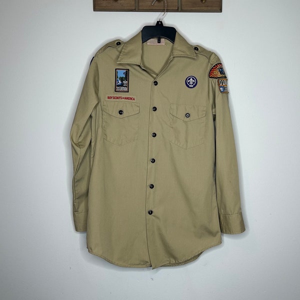 Chemise de scoutisme pour hommes Vtg Boy Scouts of America / chemise boutonnée BSA petit / vintage pour hommes / chemise uniforme Boy Scouts