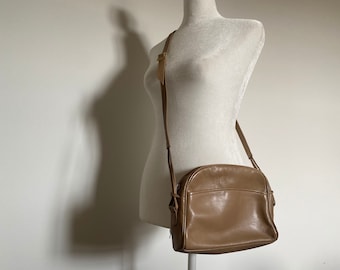 Vintage Etra taupe crossbody bag / vtg tan purse / 90s style / 90s fashion