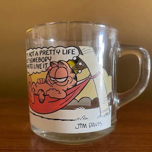 Taza Vintage Garfield / taza Garfield McDonalds de 1978 / taza de vidrio de los años 70