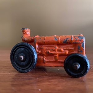 Barclays Slush Die Cast Orange Traktor / Dime Store Autos / Vintage Spielzeugautos / VTG Metalltraktor / Hohlguss