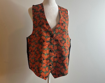 VTG 80s Halloween-pompoenvest / vintage jack o'lantern / Halloween-kleding / vintage mode uit de jaren 80