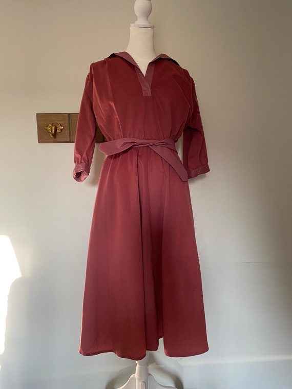 Vintage Ilse M. California Pink A-Line midi dress… - image 2