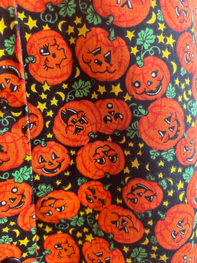 Vtg 80s Halloween Pumpkin Vest / vintage jack olantern / Halloween clothing / vintage 1980s fashion image 6