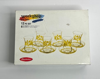 Vtg Pasabahce Tea Tumbler Set / Turkish Glassware / Made in Turkey / vintage tea set