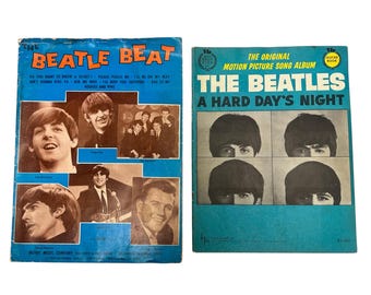 Vintage 1960s The Beatles The Beatle Beat and A Hard Days Night Song Album Book Sheet Music Songbooks / Beatlemania
