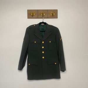 US Army service uniform coat / green dress blazer  / military jacket - size 38S