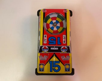 Vintage Japanese tin litho Mobil Spinner car #15