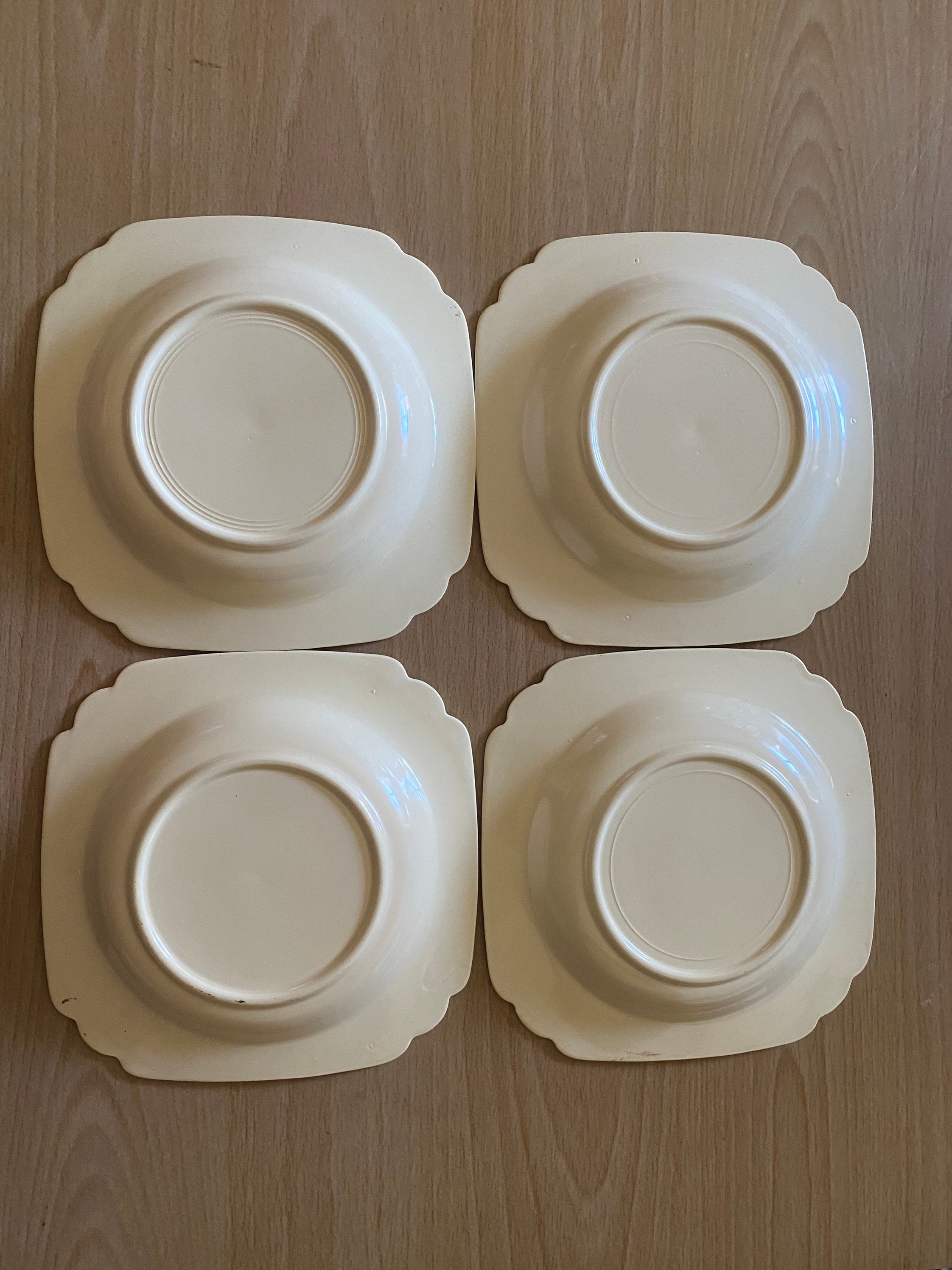 Gold Daisy Garland Scalloped Edge Salad Plates Etsy