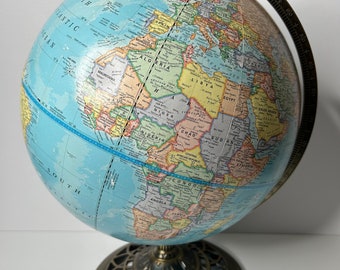 ｇｌｏｂｅ[ＦＡＣＥＳ　ＰＬＡＣＥＳ] Vtg 15.5” Globe George F. Cram Quality Globe Reticulated