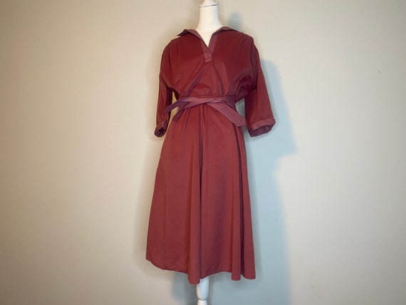 Vintage Ilse M. California Pink A-Line midi dress… - image 1