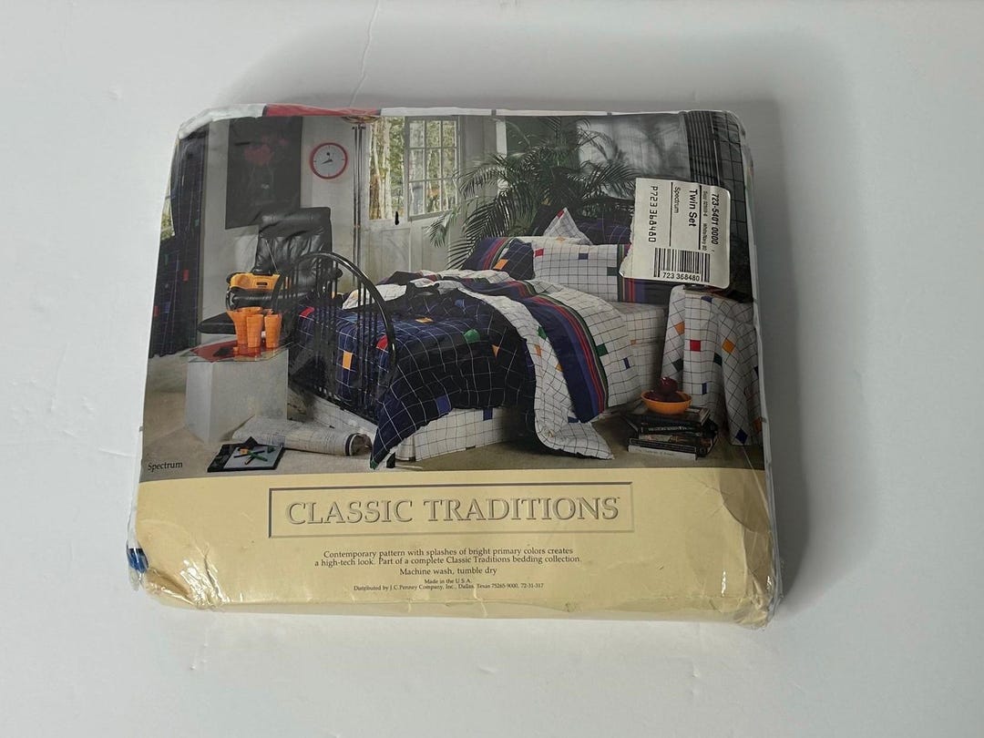 1990s Sheets Rare 90s NWT Spectrum Twin Sheet Set / JC Penney Classic Traditions ...