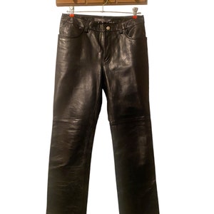 Vintage Gap Y2K Black Genuine Leather Pants Women’s Size 8