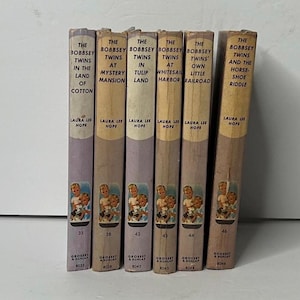 1950s Bobbsey Twins hardcover books (6) / vintage 50s book / children’s adventure novels / lakeport / meadowbrook / Blueberry Island