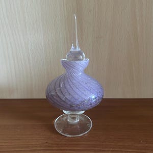Vintage Purple Glass Perfume Bottle / Elegant Home Decor / Vintage Vanity / Art Glass Galaxy Swirl