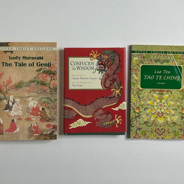 Vtg Prose & Proverbs Books (3) / The Tale of Genji / Tao Te Ching / Confucius Wisdom / Chinese Proverbs and Japanese Literature / philosophy