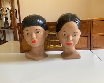 Vintage Holland forma ceramiczna popiersie chłopca i dziewczyny