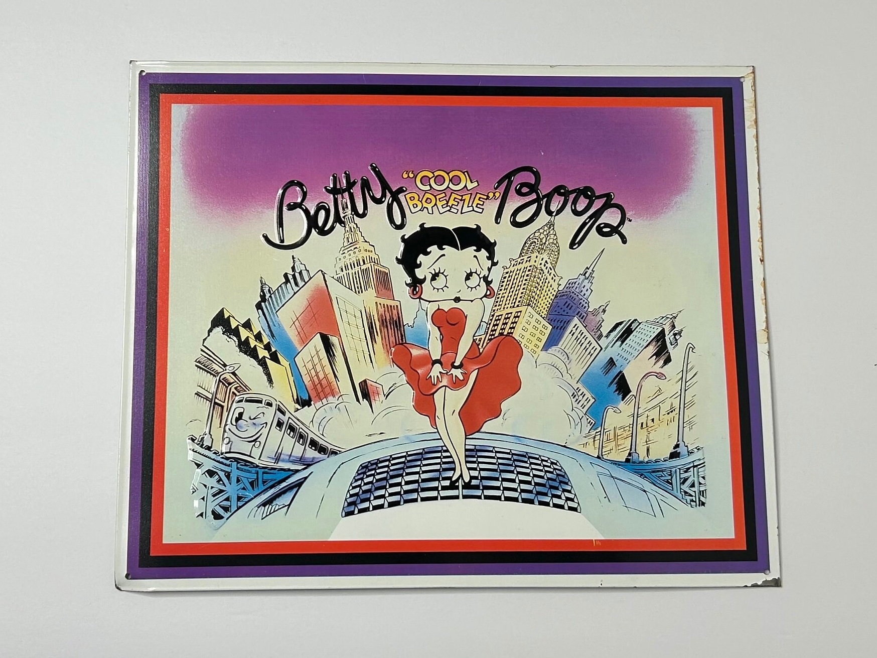 Vtg 90s Betty Boop Metal Sign / 12” x 14.5” Wall Art / Vintage Advertising Sign / Signage / 1990s memorabilia