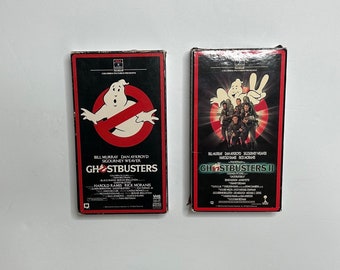 Ghostbusters (1985, VHS) & Ghostbusters II (1989, VHS) Red Border First Edition /  vintage gifts / vhs collection / Sci-Fi Comedy