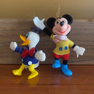 Vintage Mickey Mouse and Donald Duck ornaments