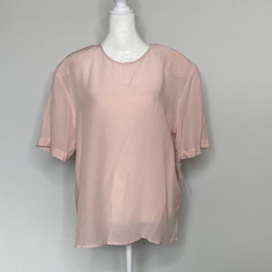 Vintage NWT pink silk blouse Allison Taylor 100% silk / 90s deadstock