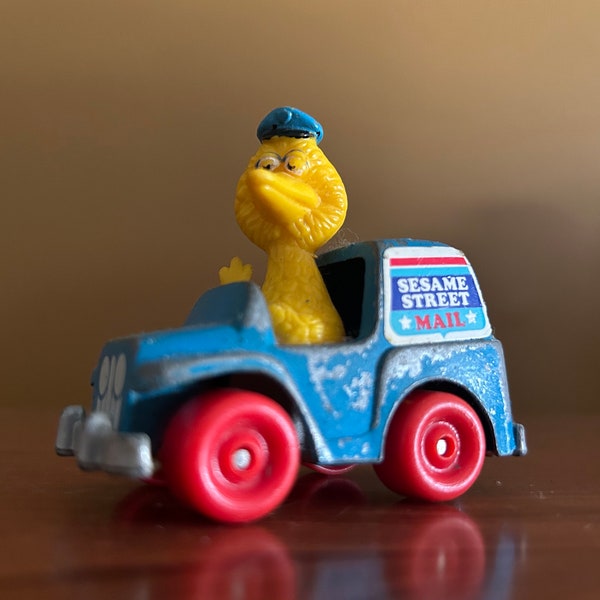 1982 Big Bird Hasbro diecast mail truck made in Hong Kong / vintage Sesame Street / vtg muppets collectible / 1980s toys / 80s memorabilia