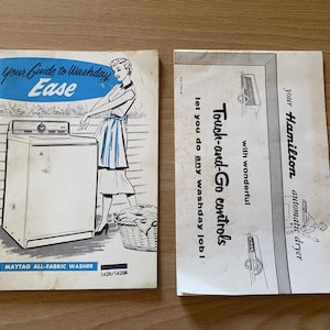 Vintage Maytag washing machine manual with Hamilton dryer manual 1950/1960s