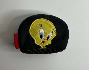 Vtg Tweety Bird Wallet / Vintage Looney Tunes Canvas Pouch Embroidered Detail