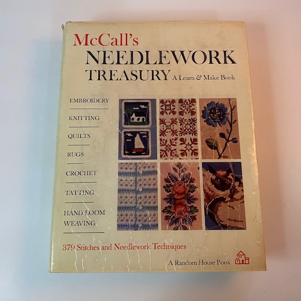 1964 McCall’s Needlework Treasury Hardcover / 1960s embroidery knitting crochet quilts tatting