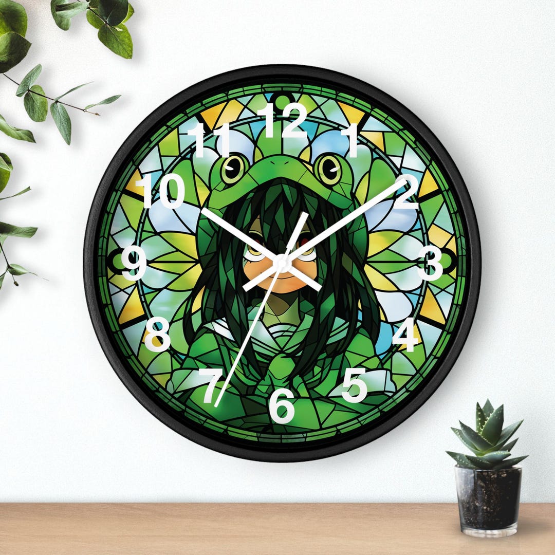 Anime Wall Clock Black Base, Japanese Anime Clock, Manga Decor, Otaku ...